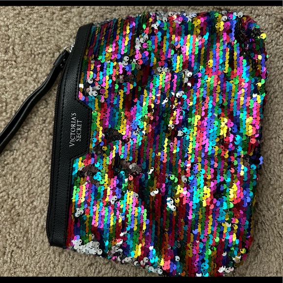 Victorias Secret Rainbow Silver Sparkle Handbag - Picture 1 of 3